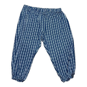 La Vie en Rose Lounge Pants Womens XL Blue Leaf Print Pajama Joggers Rayon